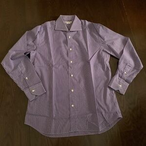 FREDI CARUSO Men's woven long sleeves striped shirt